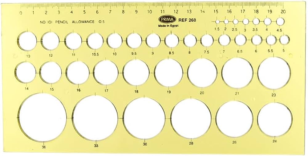 20cm ruler with circles - مسطرة 20سم بدوائر