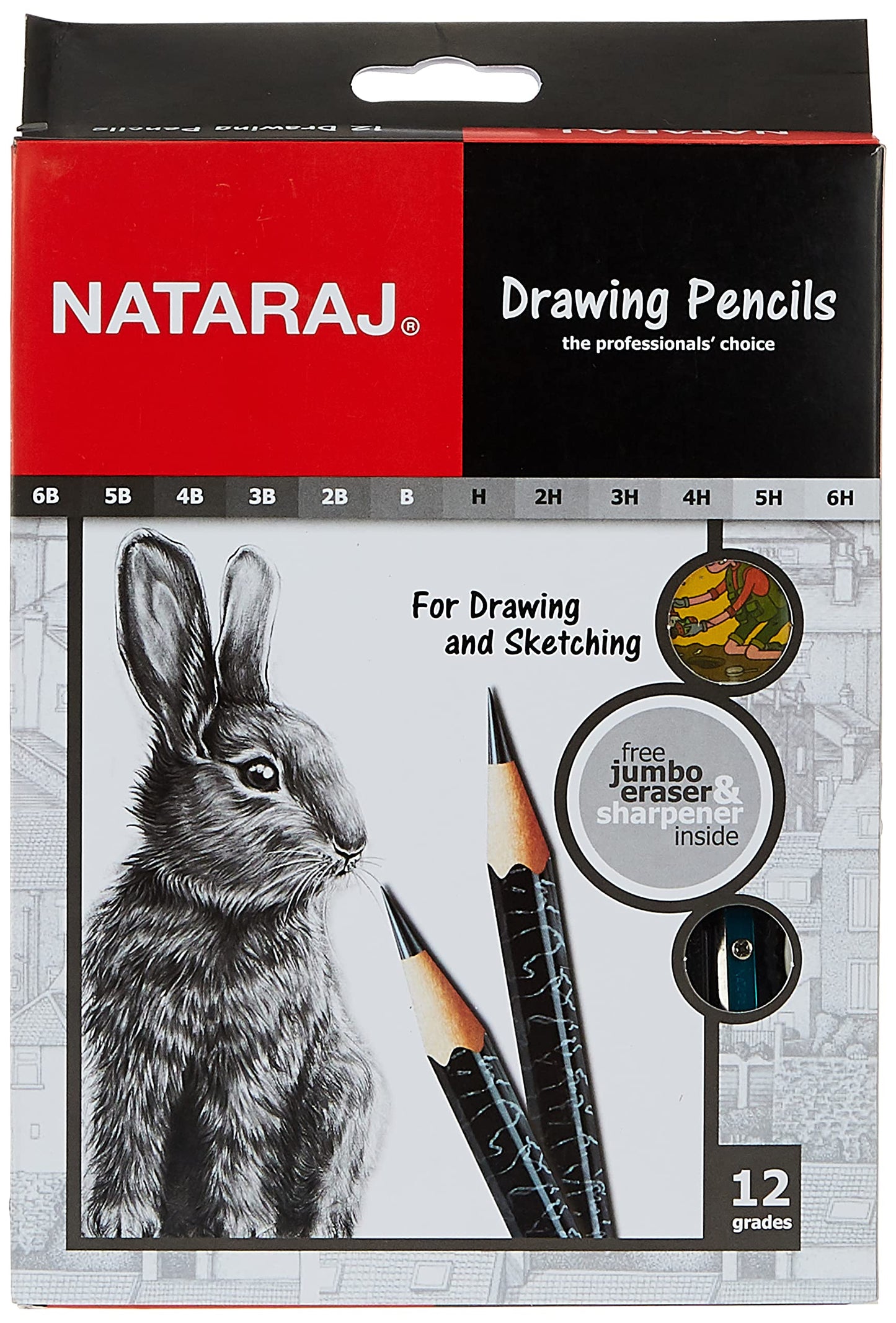 Nataraj Drawing Pencils - 12 shades