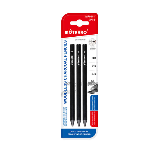 Motarro woodless charcoal pencils - set of 3