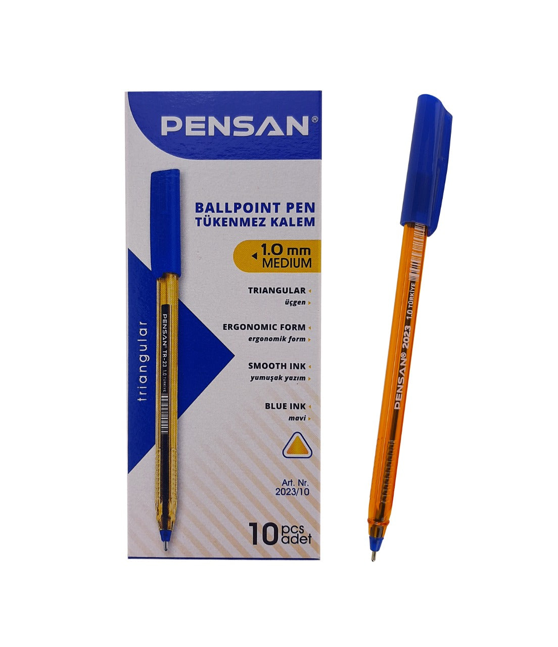 Pensan Triball triangular pen - Pack of 10 - Blue